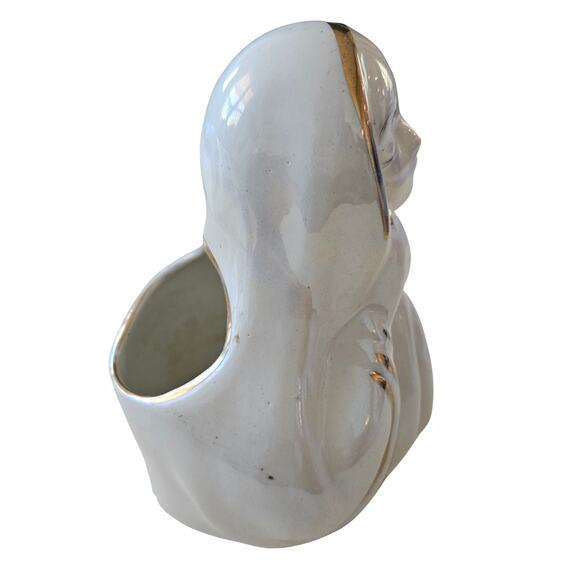 Vintage Madonna Bust Planter Lady Head Vase Religious Planter - Picture 7 of 11